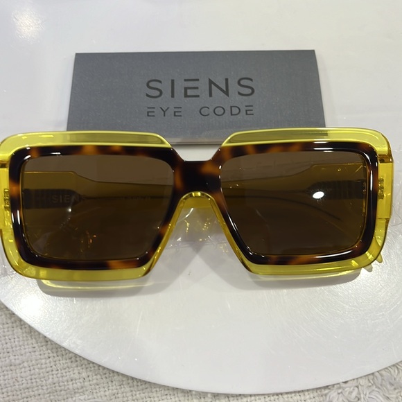 SIENAS EYE CODE CREATURE 086 AVANA/GIALLO SUNGLASSES BRAND NEW - Picture 2 of 5